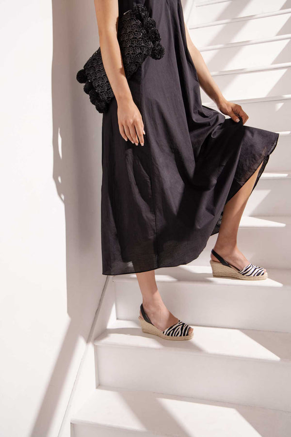 Solillas CEBRA LALIA - Espadrille Wedge Zebra Print Fur Menorcan Sandals