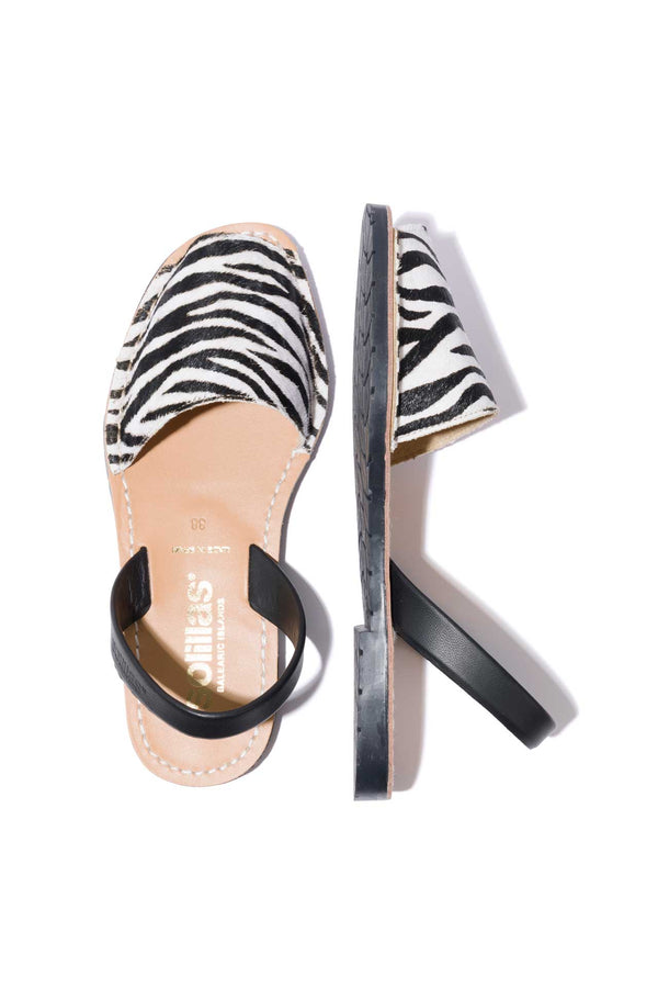 Solillas CEBRA - Zebra Print Fur Leather Menorcan Sandals