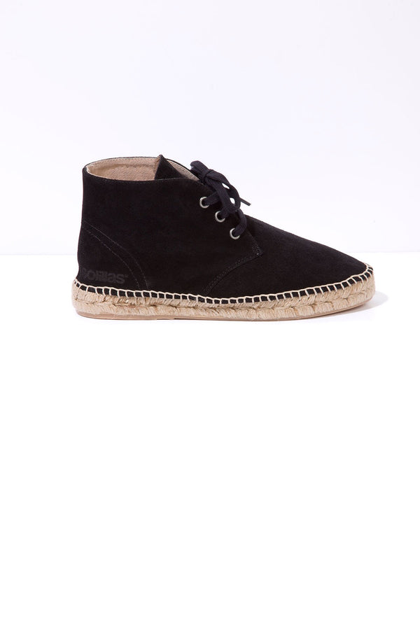 Solillas CHORRO - Espadrille Ankle Boots In Black Suede