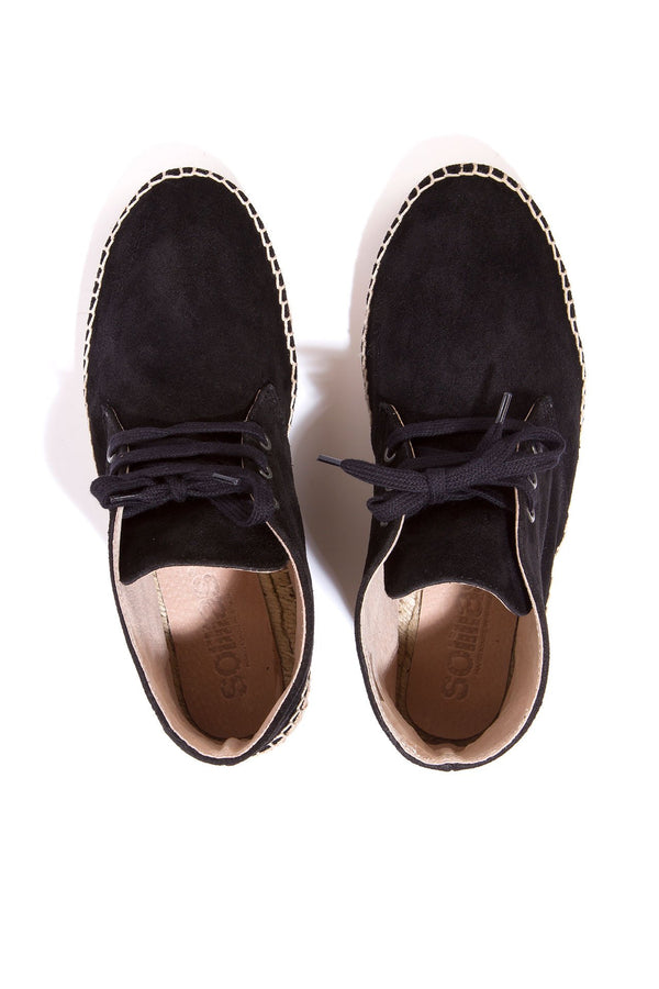 Solillas CHORRO - Espadrille Ankle Boots In Black Suede