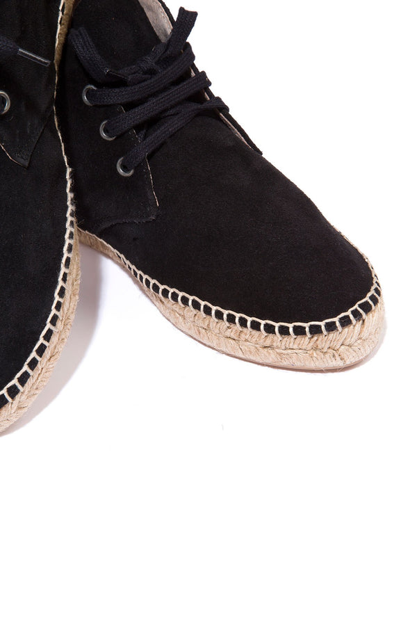 Solillas CHORRO - Espadrille Ankle Boots In Black Suede