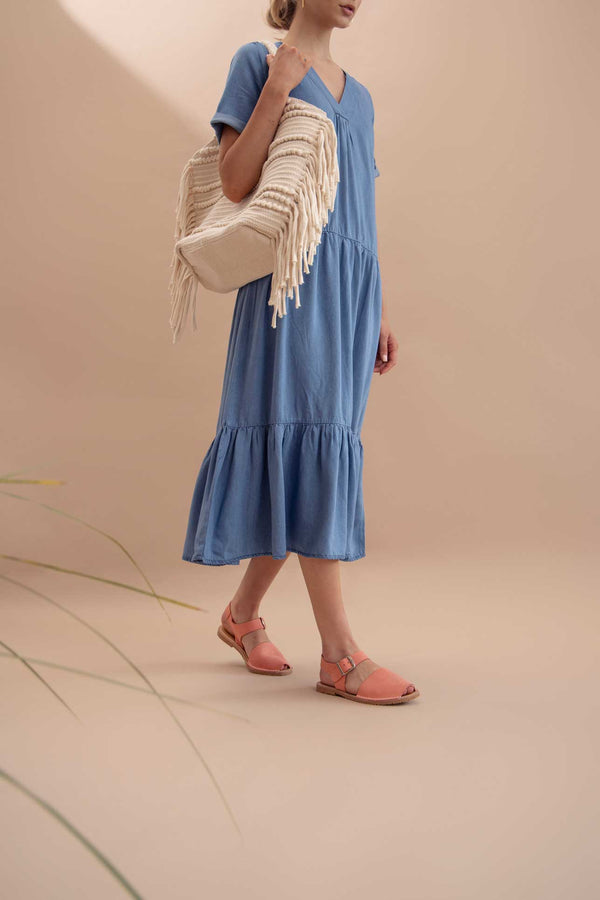 Solillas CORAL PESCA - Original Menorcan Sandals In Coral Nubuck Leather With Buckle