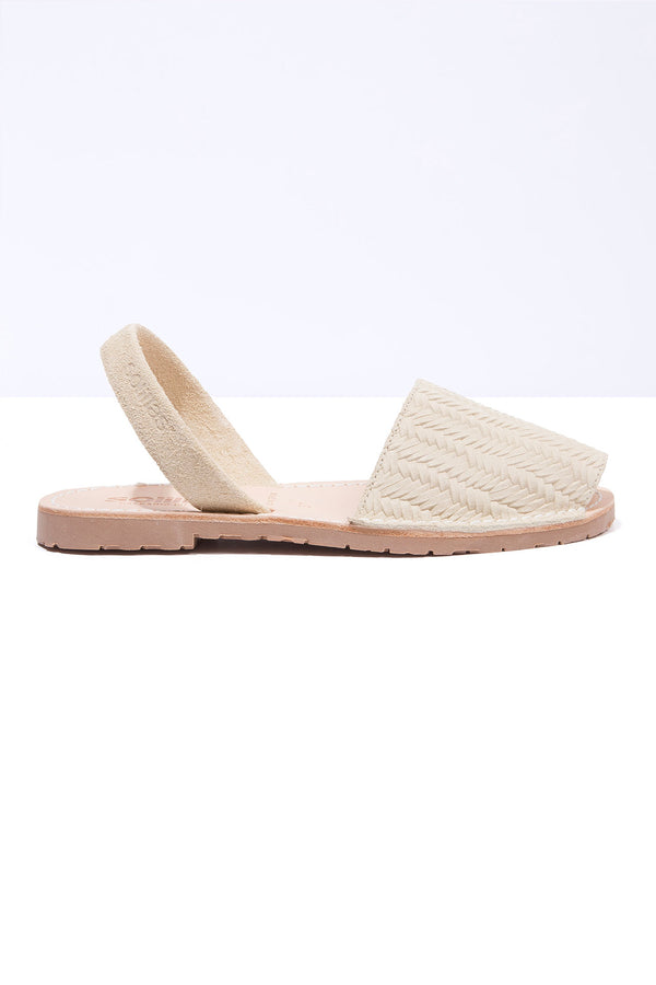Solillas ELVIRA - Original Menorcan Sandals In Cream Woven Suede Leather