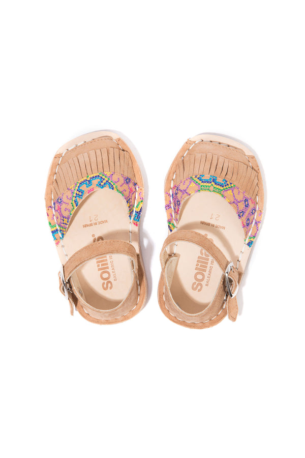 Solillas Folkloricito - Embroidered Leather Buckle Sandals