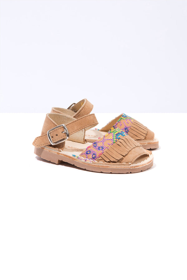 Solillas Folkloricito - Embroidered Leather Buckle Sandals