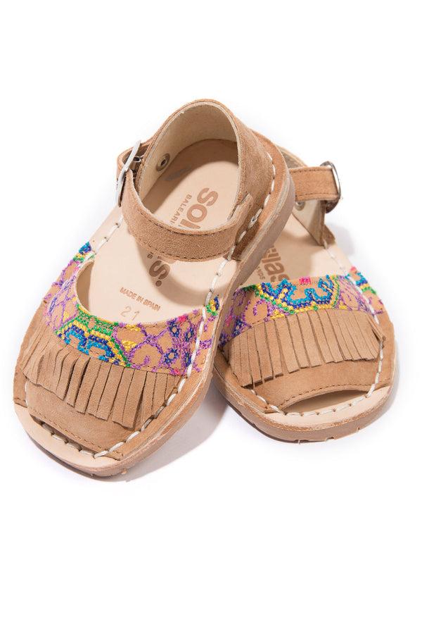 solillas Folkloricito - Embroidered Leather Buckle sandals