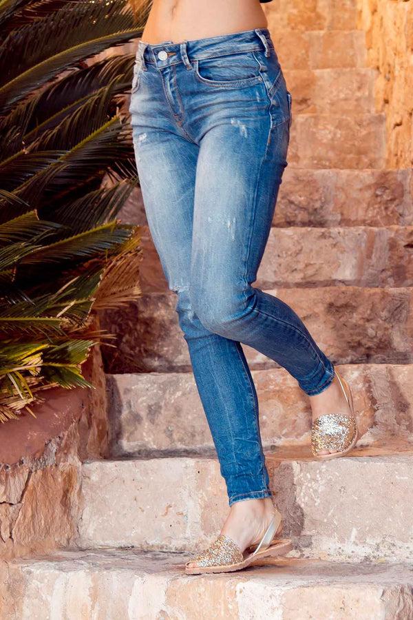 Solillas Gold Glitter - Metallic Leather Menorcan Sandals