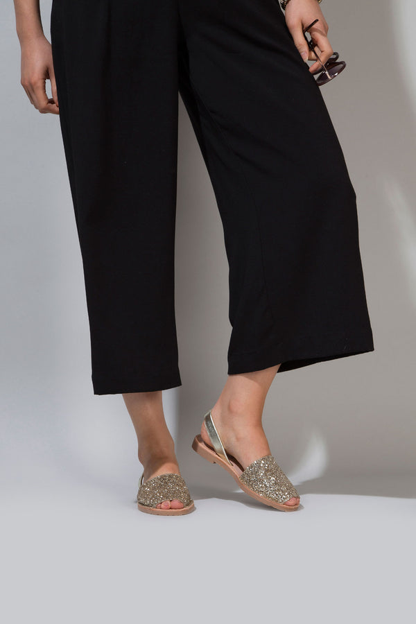 Solillas Gold Glitter - Metallic Leather Menorcan Sandals