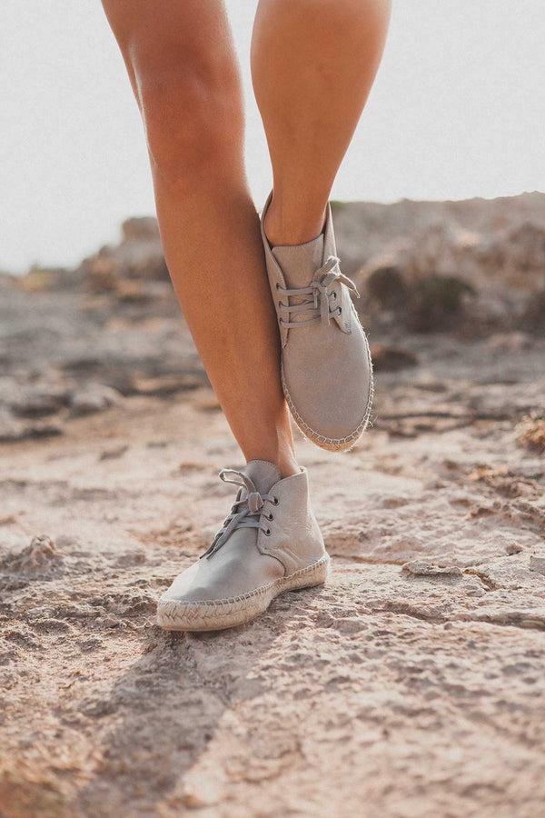 Solillas GRANITO - Espadrille Ankle Boots In Grey Leather