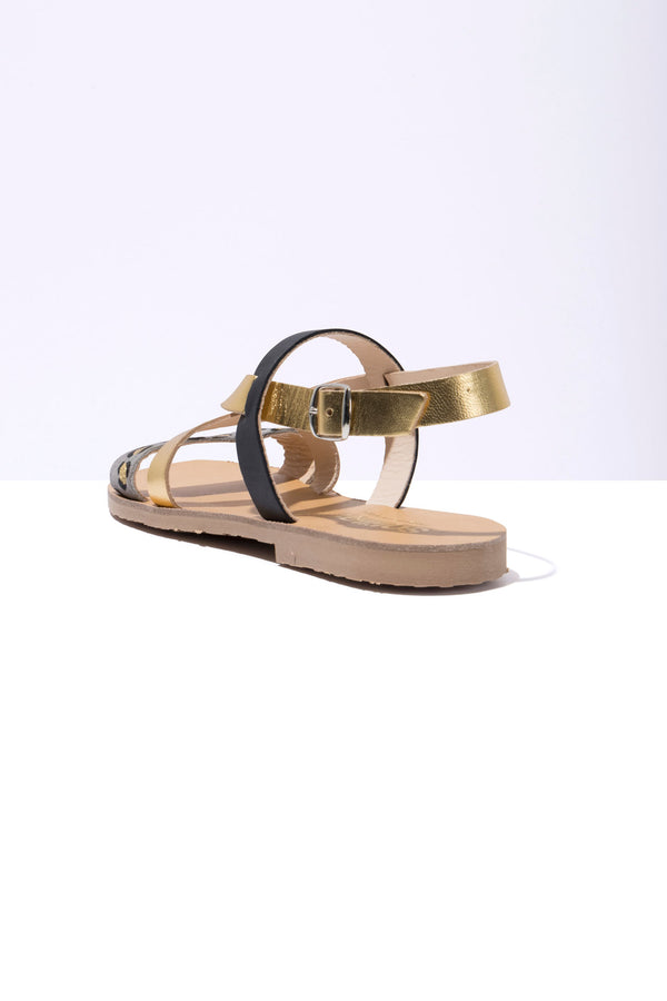 Solillas GRIS LEOPARDO ISLA - Grey Leopard Leather Strappy Sandal