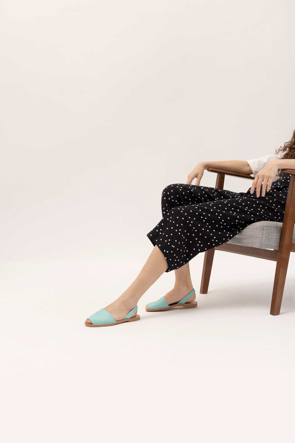 Solillas LAGO ORIGINAL - Turquoise Leather Menorcan Sandals