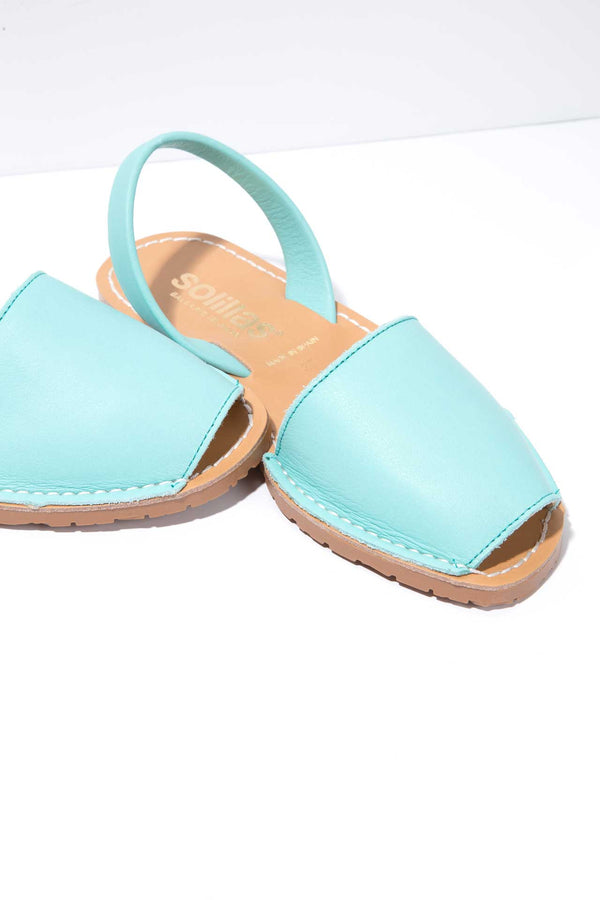 solillas LAGO ORIGINAL - Turquoise Leather Menorcan Sandals