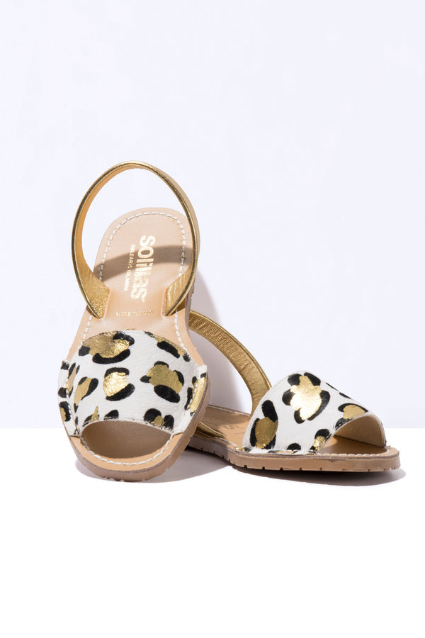 solillas LEOPARDO DORADO FRESCA - Leopard Print Menorcan Ballerina Sandals solillas LEOPARDO DORADO FRESCA - Leopard Print Menorcan Ballerina Sandals