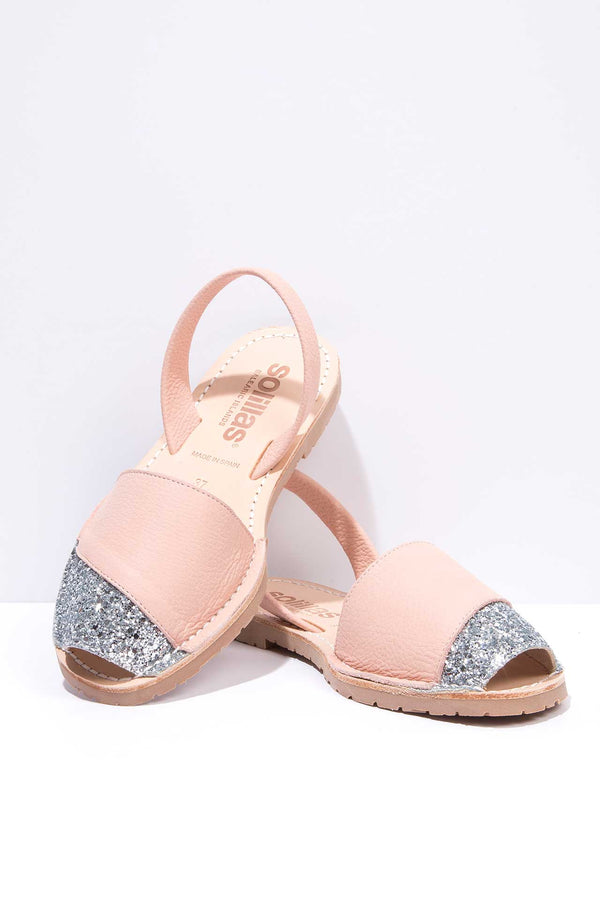 solillas Lluna - Glitter Detail Leather Menorcan sandals