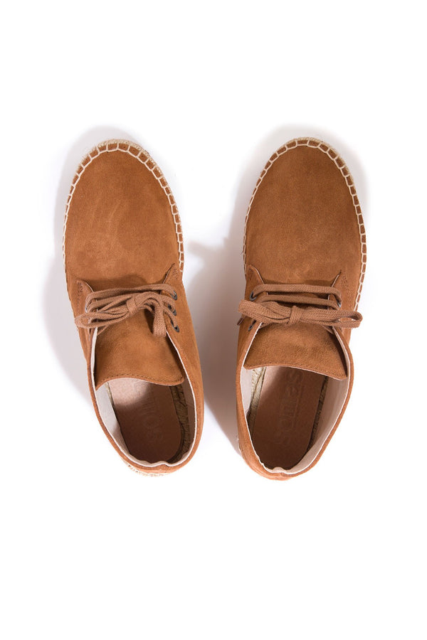 Solillas MADERA - Espadrille Ankle Boots In Tan Suede