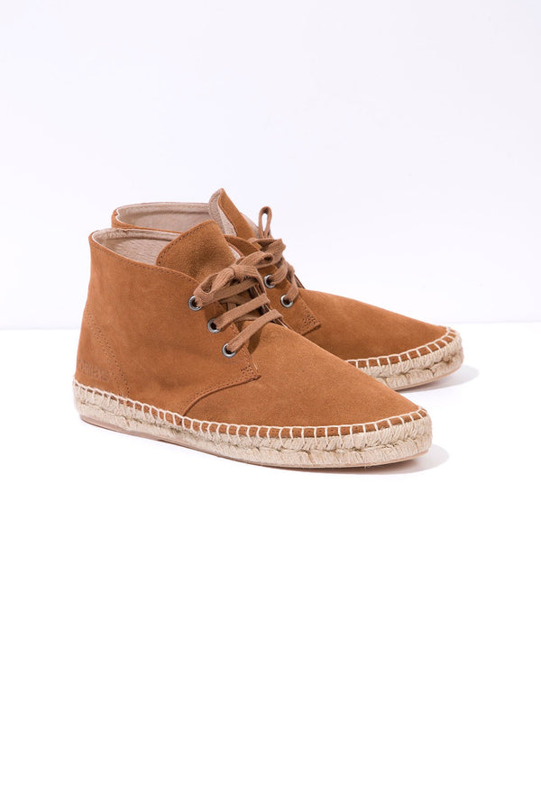Solillas MADERA - Espadrille Ankle Boots In Tan Suede