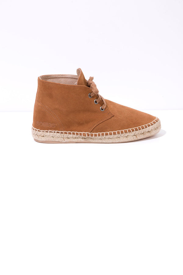 solillas MADERA - Espadrille Ankle Boots in Tan Suede
