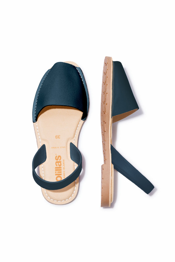 solillas Marina Mimoso - Menorcan Sandals in Navy Leather