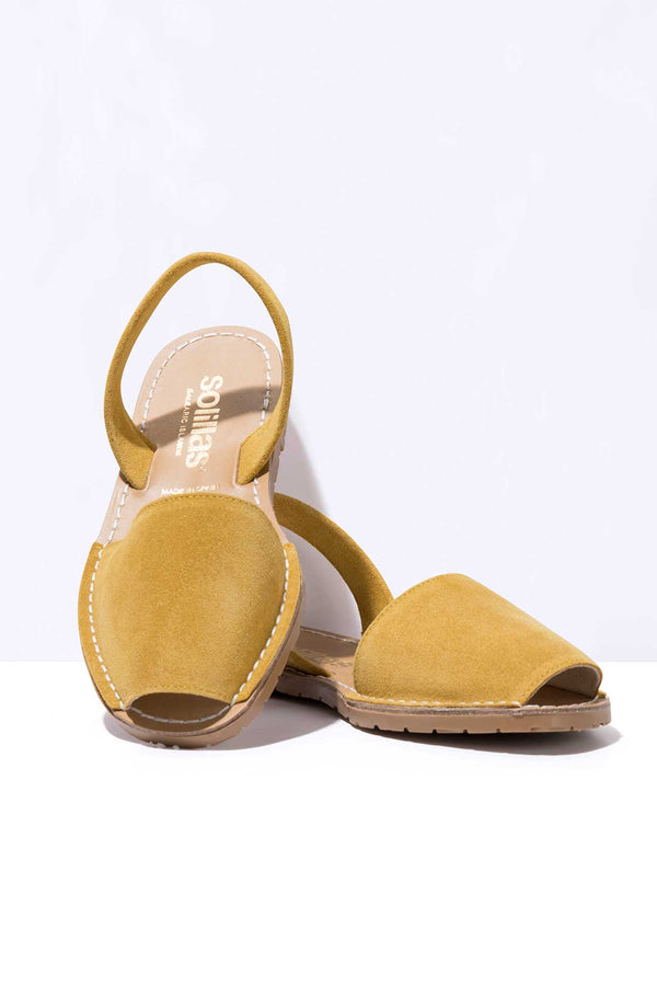 Solillas Mustard - Original Menorcan Sandals In Yellow Suede