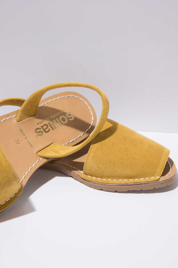 Solillas Mustard - Original Menorcan Sandals In Yellow Suede