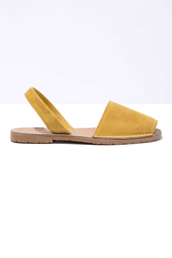 Solillas Mustard - Original Menorcan Sandals In Yellow Suede
