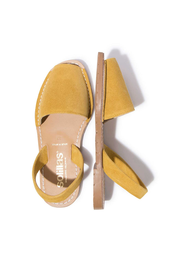 solillas Mustard - Original Menorcan Sandals in Yellow Suede solillas Mustard - Original Menorcan Sandals in Yellow Suede