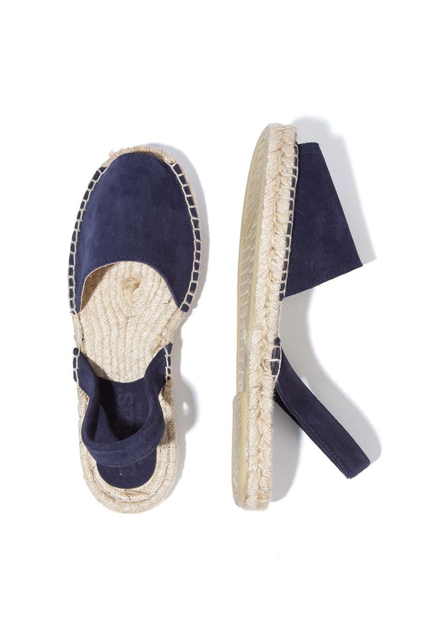Solillas NAVY ESTRELLA - Navy Suede Espadrille Menorcan Sandals