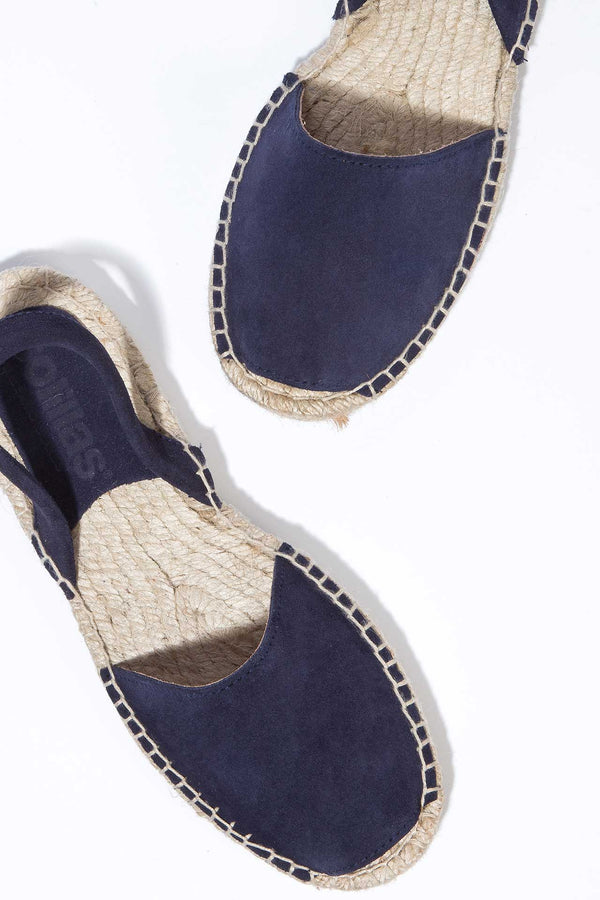Solillas NAVY ESTRELLA - Navy Suede Espadrille Menorcan Sandals