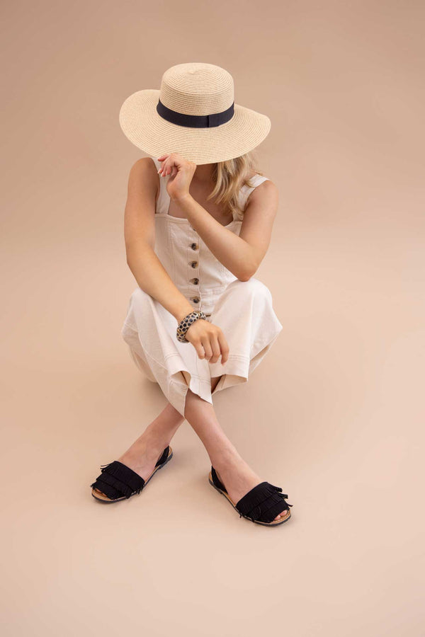 Solillas Noche Franja - Fringe Detail Leather Menorcan Sandals