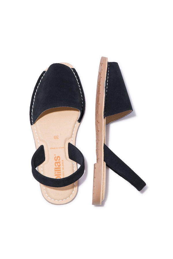 Solillas Noche Mimoso - Original Menorcan Sandals In Black Leather