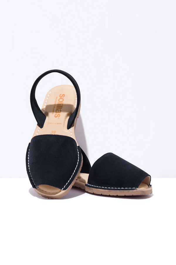 Solillas Noche Mimoso - Original Menorcan Sandals In Black Leather