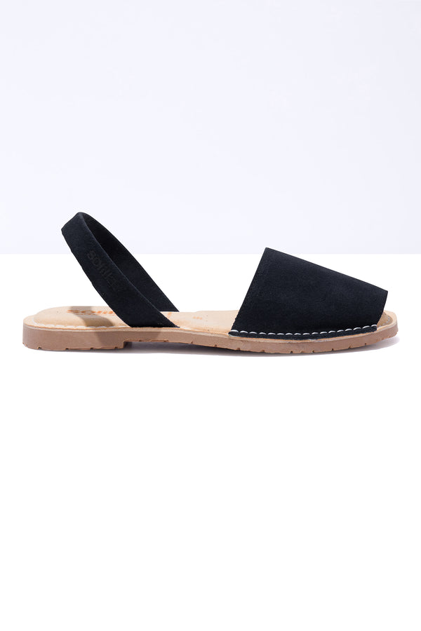 Solillas Noche Mimoso - Original Menorcan Sandals In Black Leather