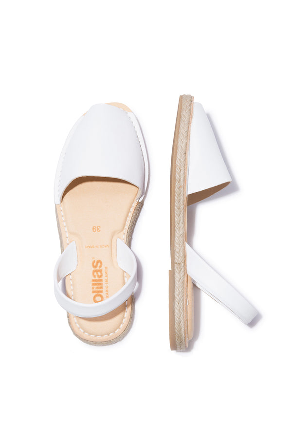 solillas Palido Mimoso - Espadrille Menorcan Sandals in White Leather