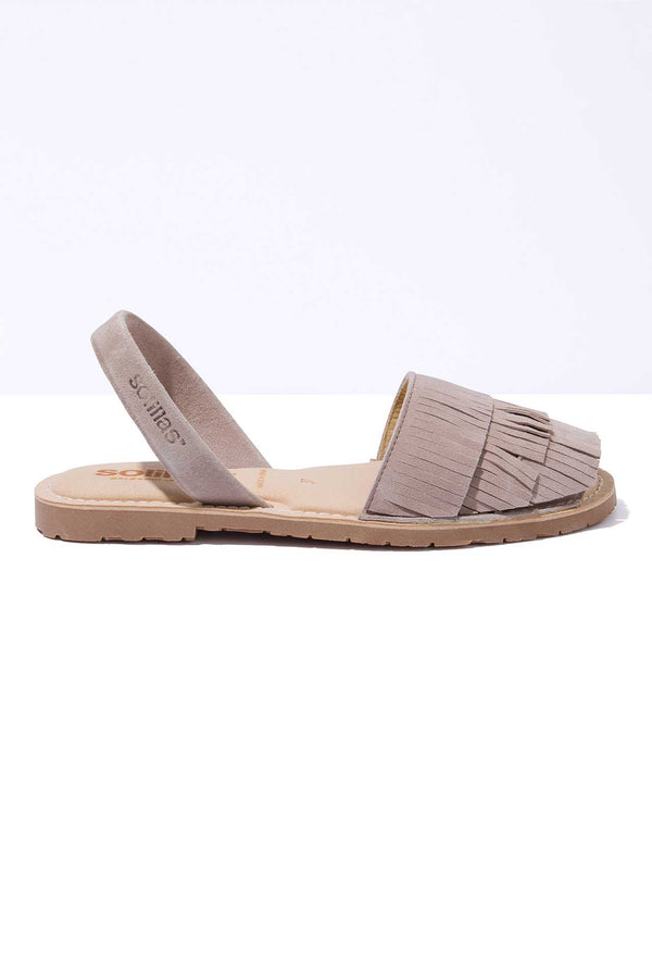 Solillas Pedra Franja Mimoso - Fringe Detail Leather Menorcan Sandals