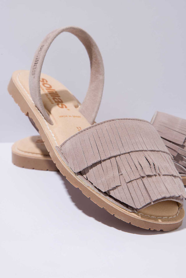 Solillas Pedra Franja Mimoso - Fringe Detail Leather Menorcan Sandals