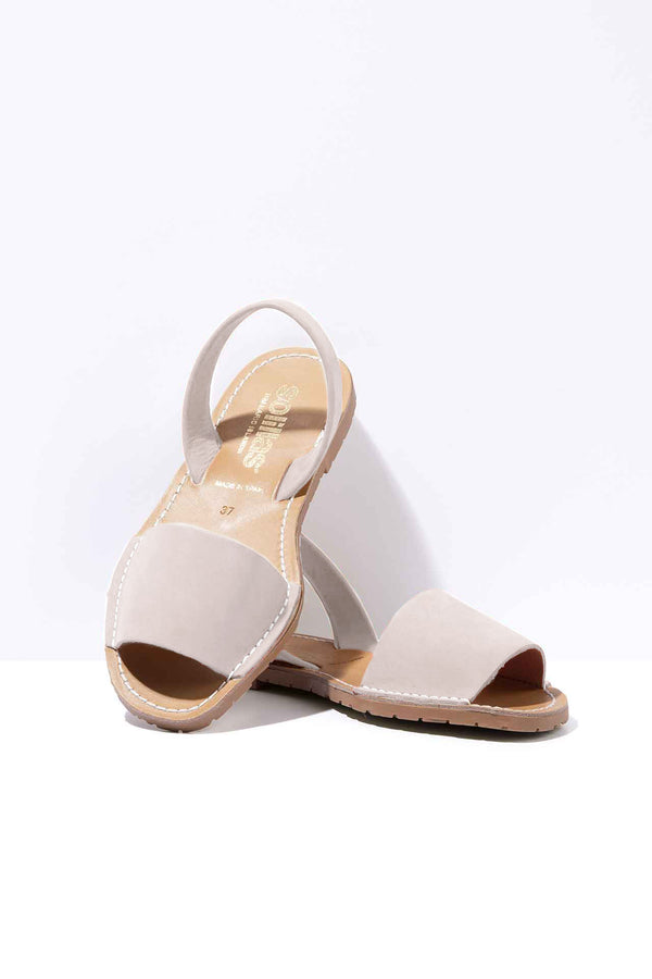 solillas PEDRA FRESCA - Ballerina Menorcan Sandals in Grey Nubuck Leather