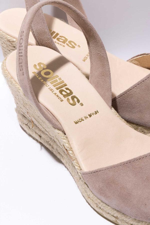 Solillas PEDRA LALIA - Espadrille Wedge Grey Suede Menorcan Sandals