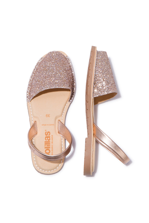 Solillas Rose Gold Glitter Mimoso Vegan - Original Menorcan Sandals