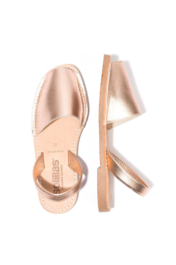Solillas Rose Gold - Metallic Leather Menorcan Sandals
