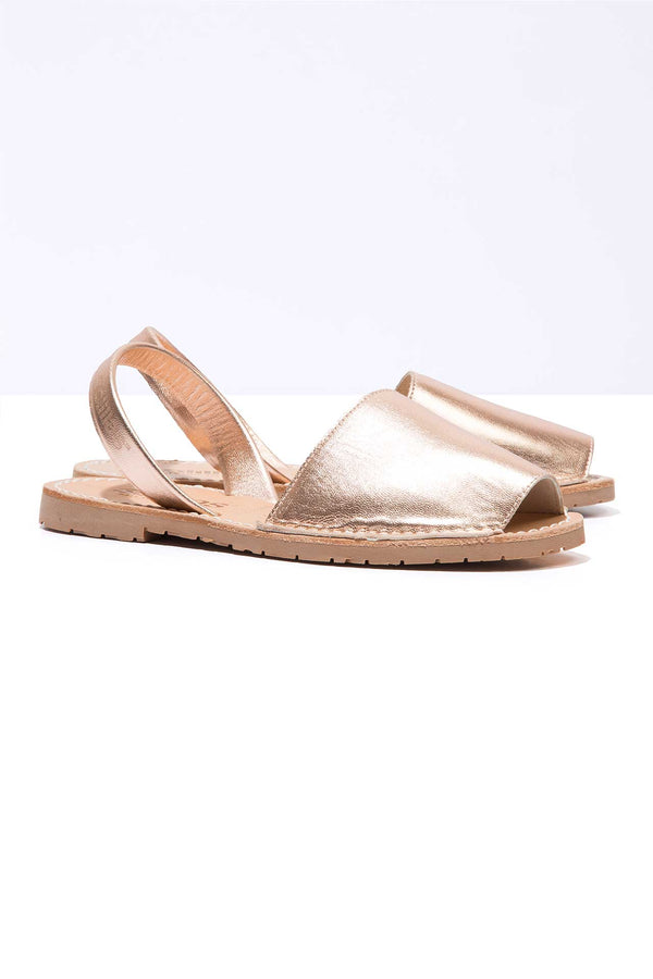 Solillas Rose Gold - Metallic Leather Menorcan Sandals
