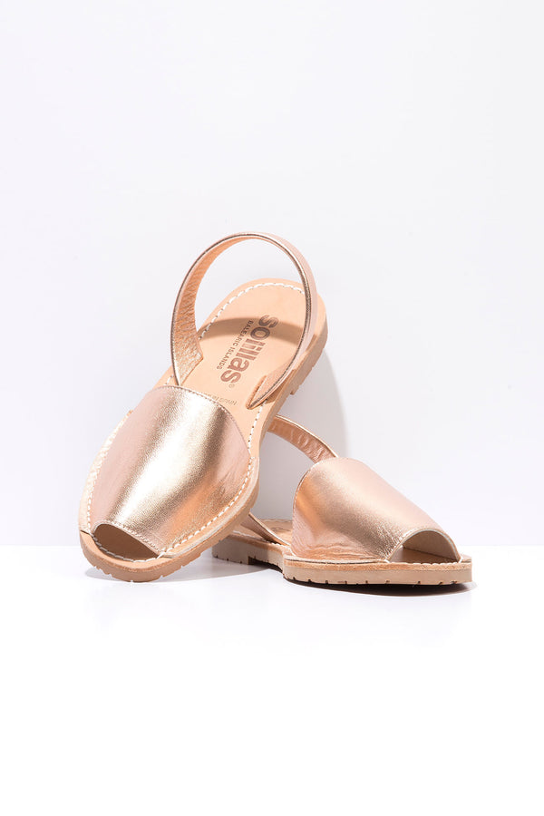 solillas Rose Gold - Metallic Leather Menorcan sandals