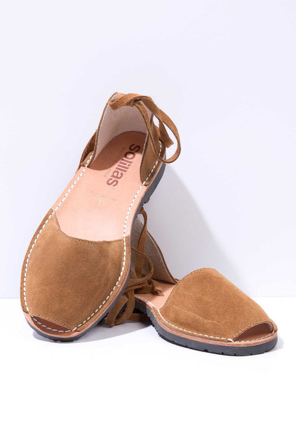 Solillas Arenilla - Suede Ankle Tie Sandals