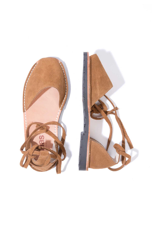 Solillas Arenilla - Suede Ankle Tie Sandals
