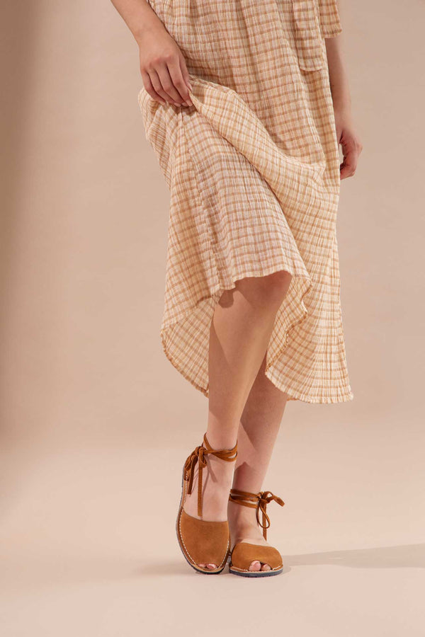 solillas Arenilla - Suede Ankle Tie Sandals