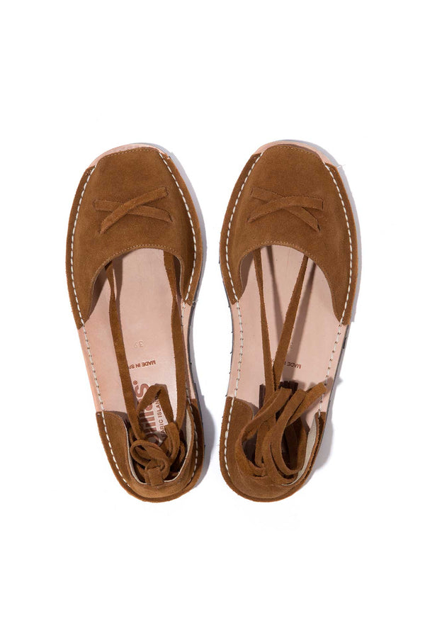 Solillas Cruz - Tan Suede Ankle Tie