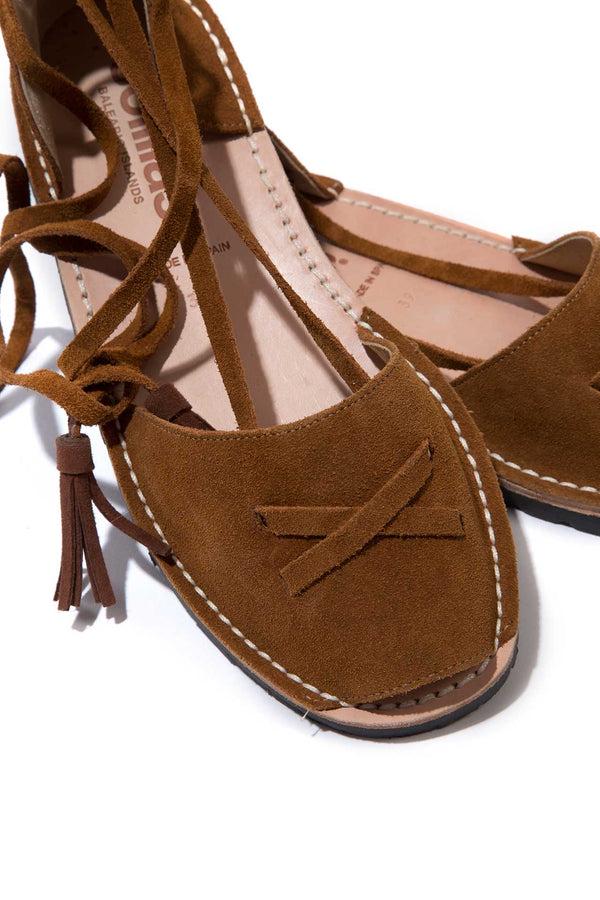 Solillas Cruz - Tan Suede Ankle Tie