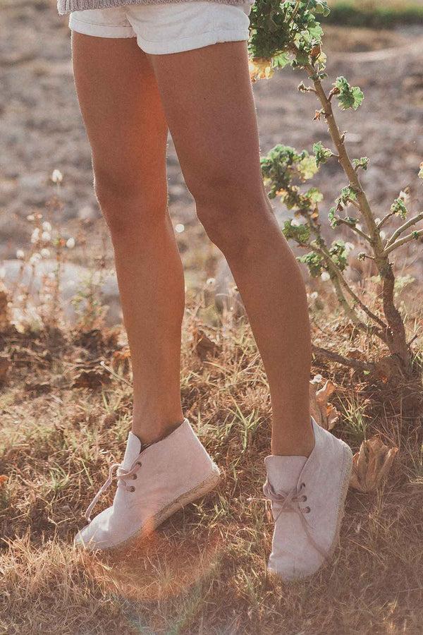 solillas FLOR - Espadrille Ankle Boots in Pink Suede