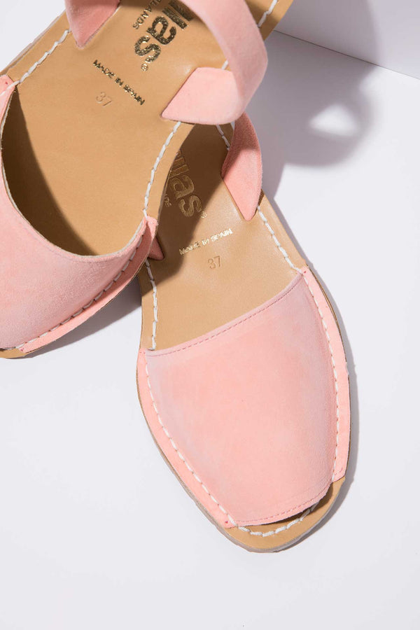 Solillas FLOR - Pink Suede Menorcan Sandals