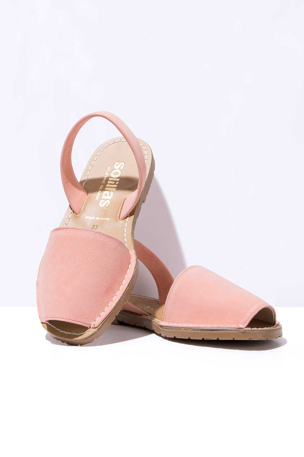 solillas FLOR - Pink Suede Menorcan sandals