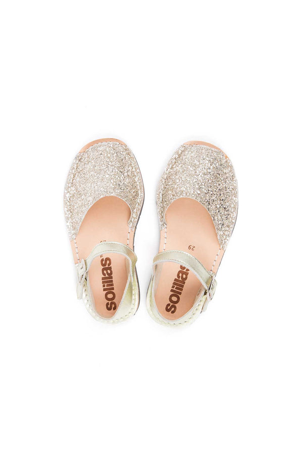 Solillas Gold Glitter - Metallic Leather Sandals